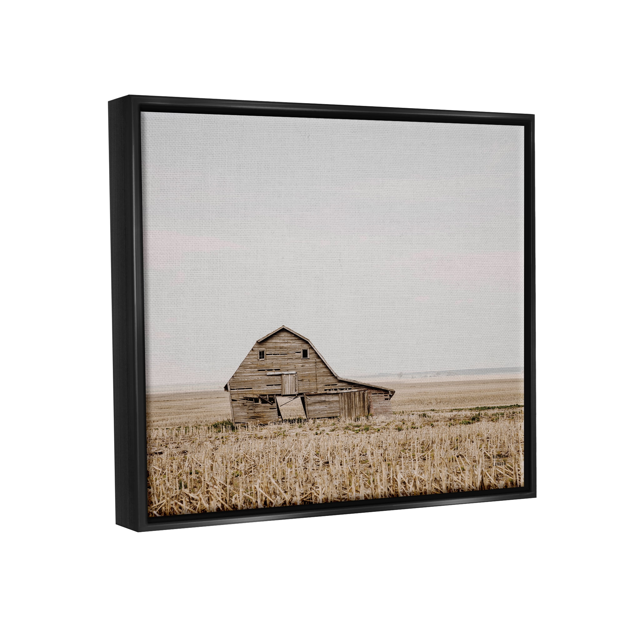 Stupell Industries Ranch Barn Photography Landscape Photography Black Floater Framed Canvas Art Print Wall Art, 31 x 25
