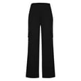 thumbnail image 5 of VgaVtl Full Length Plus Size Pants for Women Black High Waist Wide-Leg Ladies Fall Cargo Pants Slim Solid Yoga Pants, 5 of 9