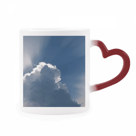 

Sunshine Dark White Clouds Heat Sensitive Mug Red Color Changing Stoneware Cup