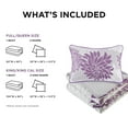 thumbnail image 4 of Comfort Spaces Full/Queen Size Quilt Set, 3-Piece Floral Bedspread Bedding Set, Purple and Gray Coverlet Set for All Season, Lightweight Comforter Set, 4 of 7
