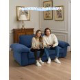 thumbnail image 3 of Newest 78.74" Retro Blue Faux Leather Sofa with Hidden Storage - 2-Seater Loveseat for Small Apartments, Space-Saving Compact Design, 3 of 21