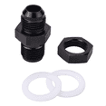 thumbnail image 2 of AN6 Male Aluminum Adapter Fuel Tank Fasteners, Fuel Cell Bulkhead Fittings Thread 6AN Connector , Rubber Washers, Black, 2 of 6
