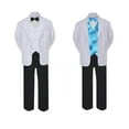 thumbnail image 2 of 7pc Boy Formal Black & White Suit Tux Set Satin Bow Tie & Vest Baby Sm-20 Teen, 2 of 3