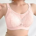 thumbnail image 4 of Bigersell Women Full-Coverage Wireless Bras Comfort Straps U-Neck Mesh Push-up Lace Bra Ladies Padded Bra No Underwire Back Hook and Eye Closure Everyday Wire-Free Bras Pink L, 4 of 6
