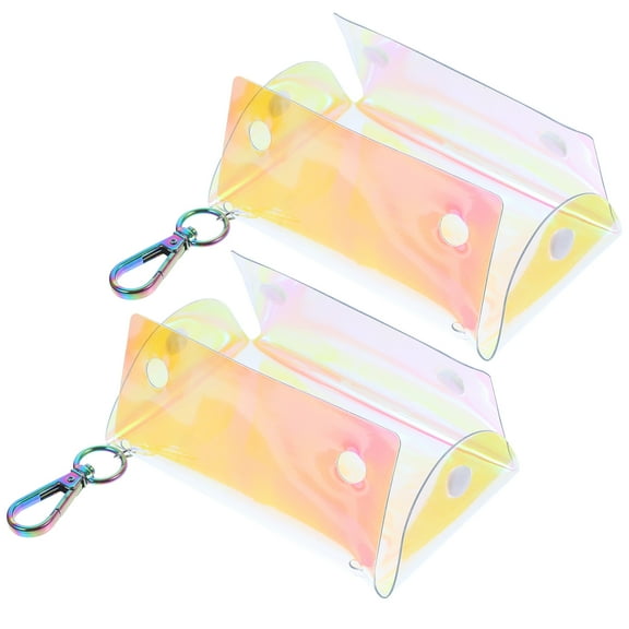Onaparter 2 Pcs Mini Coin Purse Lightweight Purses for Women Clear Make up Bags Girl Small Wallet Card Holders Change Kids Miss (As Shown)