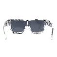thumbnail image 4 of Colored Mirror White Marble Frame 80s Robotic Shield Sunglasses Black, 4 of 4