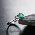 thumbnail image 6 of HeartsAndYou 0.75ct Natural Green Emerald Angel Wings Solitaire Ring 14k SOLID White Gold, 6 of 9