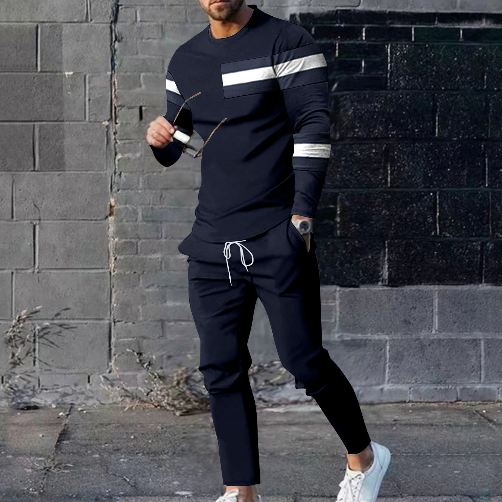 Survêtement Homme 2 Pièces - Sweat à Capuche Zippé & Pantalon Jogging - Ensemble Sport Décontracté Coton Doux