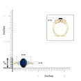 thumbnail image 4 of ANGARA Natural 2 ct Blue Sapphire Cocktail Ring with Trio Diamond Accents in 14K Yellow Gold for Women (Size-9x7mm) | September Birthstone, Anniversary, Jewelry Gift for Women | Natural Sapphire Ring, 4 of 8