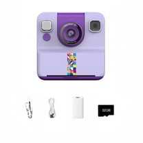 Instant Print Camera for Kids, 2.4 Inch Screen Portable Digital Cameras for Boys & Girls Age 5-12 Birthday Gifts - Purple