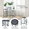 thumbnail image 6 of Resenkos Raised Planter Stand, Large Space Flower Rack Shelf,3 Pieces Metal Plant Stand Set with Crystal Floral Accents Round-Black, 6 of 7