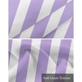 thumbnail image 6 of Purple Stripe Linen Curtain Valance for Bedroom/Bathroom/Kitchen/Living/Dining Room Window,Geometric White Striped Boho Minimalist Modern Decor Pocket Topper Drapes Decorative Cafe Drapery 60"x18", 6 of 6