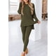 thumbnail image 5 of Conjunto de 2 Piezas para Mujer PRETTYGARDEN Manga Larga Verde Militar, 5 of 8