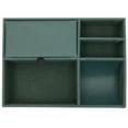thumbnail image 5 of 5 Compartment Emerald Green Leather Valet Tray for Wallet, Keys (10 x 7.3 x 2 In), 5 of 7