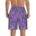 thumbnail image 3 of Yiaed Lavender Flowers Print Men's Swim Trunks with Lining Quick Dry Sports Shorts Beach Shorts Boardshorts-Large, 3 of 5