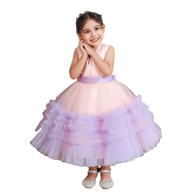 tutu bridesmaid dress CSCHome Toddler Girls Sleeveless Baby Dress Party Gown Tiered Skirt Kids Christmas Princess V-Neck Skirt for 18M-7Y custom dress South Bend