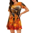 thumbnail image 1 of Saiise Chemise de Nuit à Manches Courtes Motif Abeille sur Fond Vibrant pour Femmes, Col Rond, Mignonne, Confortable, 1 of 6