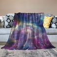 thumbnail image 2 of Nawypu Galaxy Blanket Outer Space Universe Purple Nebula Gifts for Women Girls Boys Home Bedroom Decor Super Soft Cozy Lightweight Plush Flannel Throw Blanket for Birthday, 2 of 6