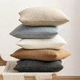 thumbnail image 5 of 26x26 Inch Decorative Euro Sham Pillow Covers for Bed Set of 2 Textured Boucle Neutral Throw Pillow Covers Cream White Accent Solid Vintage Pillowcases Sofa Living Room Home Decor, 5 of 8