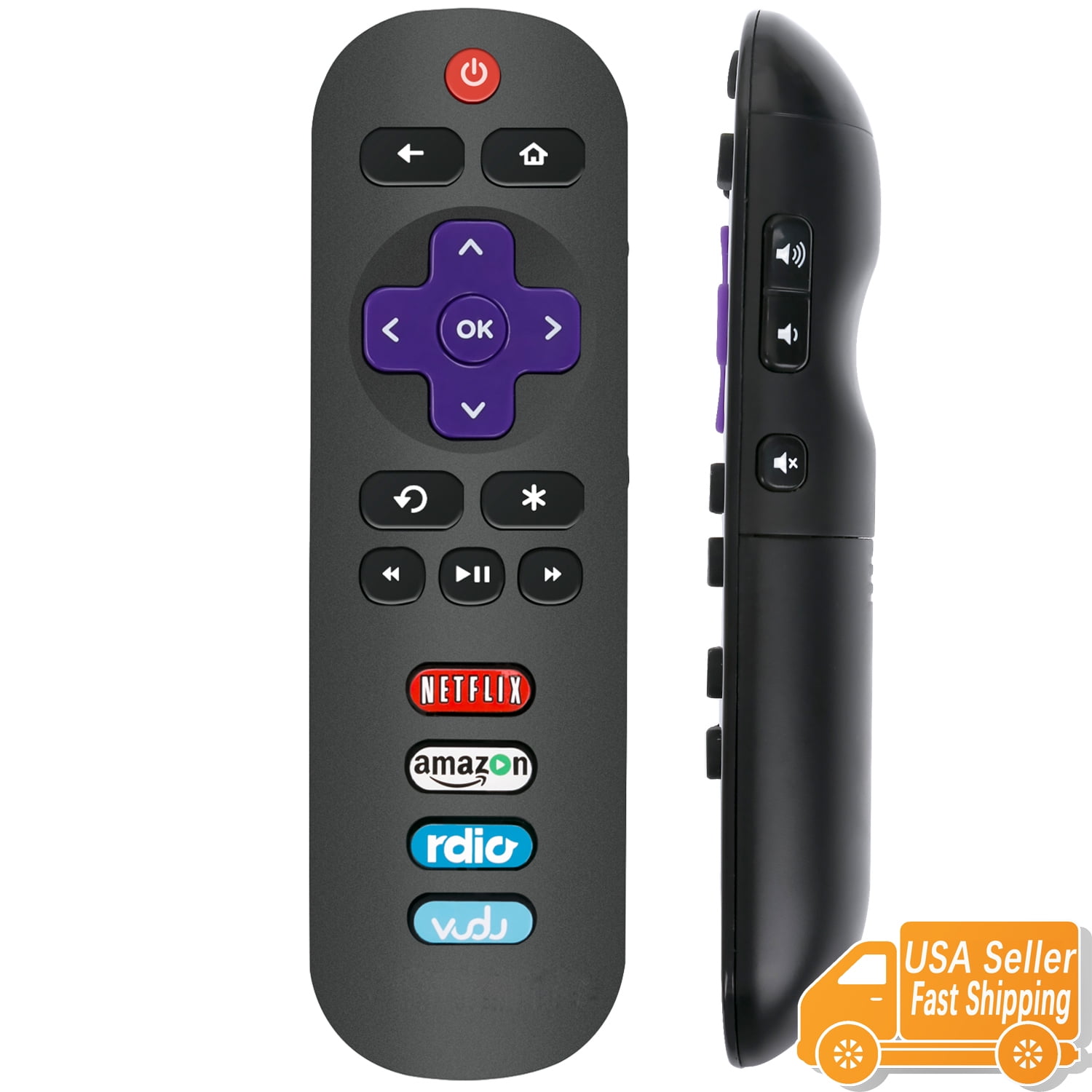 New RC280 Remote Control for TCL Roku TV with Vudu Netflix Radio