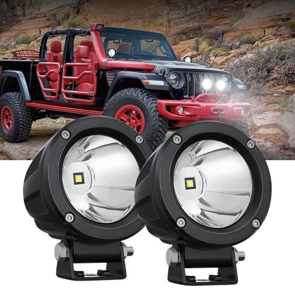 Nilight Motorcycle Led Pods 2Pcs 3inch Round Led Offroad Fog Light 1065LM Built-in EMC Driving Lights Auxiliary Light for Motorbike SUV ATV Truck Boat Tractor Forklift