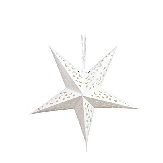 17.7" Christmas Hollow Out Star Hanging Pendant Christmas Stars Lampshade Decor Led Light Window Grille Paper Lantern Wedding Party Christmas Decoration