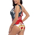 thumbnail image 4 of Pofeuu Cute Christmas Gnomes (2) Print Women's One Piece Swimsuits One Shoulder Swimwear Asymmetric Ruffle Monokinis Bathing Suits-Small, 4 of 6