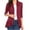 Wine, variant on Aoochasliy Womens Blazer Jacket Solid Color Soft Draped Ruffles Nine-Quarter Sleeve Cardigan Top