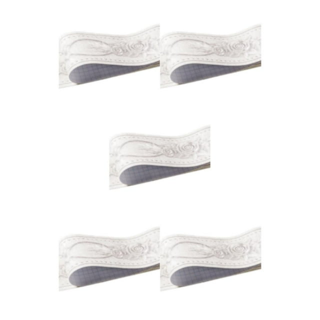 Wweixi Stylish PVC Waterproof Waist Line For Wall Sturdy And Easy To Clean Wood Marbling SelfAdhesive Skirting Line Safe white peony 5Set