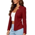 thumbnail image 6 of Homenesgenics Blazers for Women Business Casual Solid-Color Long-Sleeve Blazer with Lapel, Fitted Cardigan-Style Blazer Red XXL, 6 of 8