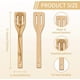 thumbnail image 3 of Juego de 6 utensilios de cocina de bambú con diseño floral, cucharas de madera grabadas con flores, espátula de bambú para tallar y cuchara de madera para cocinar., 3 of 9