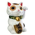 thumbnail image 2 of Maneki Neko Statue Chat Porte-Bonheur Argent Chinois Japonais, 2 of 2