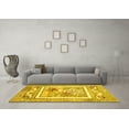 thumbnail image 3 of Ahgly Company Indoor Round Abstract Yellow Modern Area Rugs, 6' Round, 3 of 4