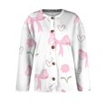 thumbnail image 4 of Valentine's Day Sprint Shrugs for Women Lightweight 3/4 Sleeve Sprint Cardigans for Women Lightweight Open Front Shrug Cardigan Love Heart print Dressy Draped Thin Cardigans, 4 of 5