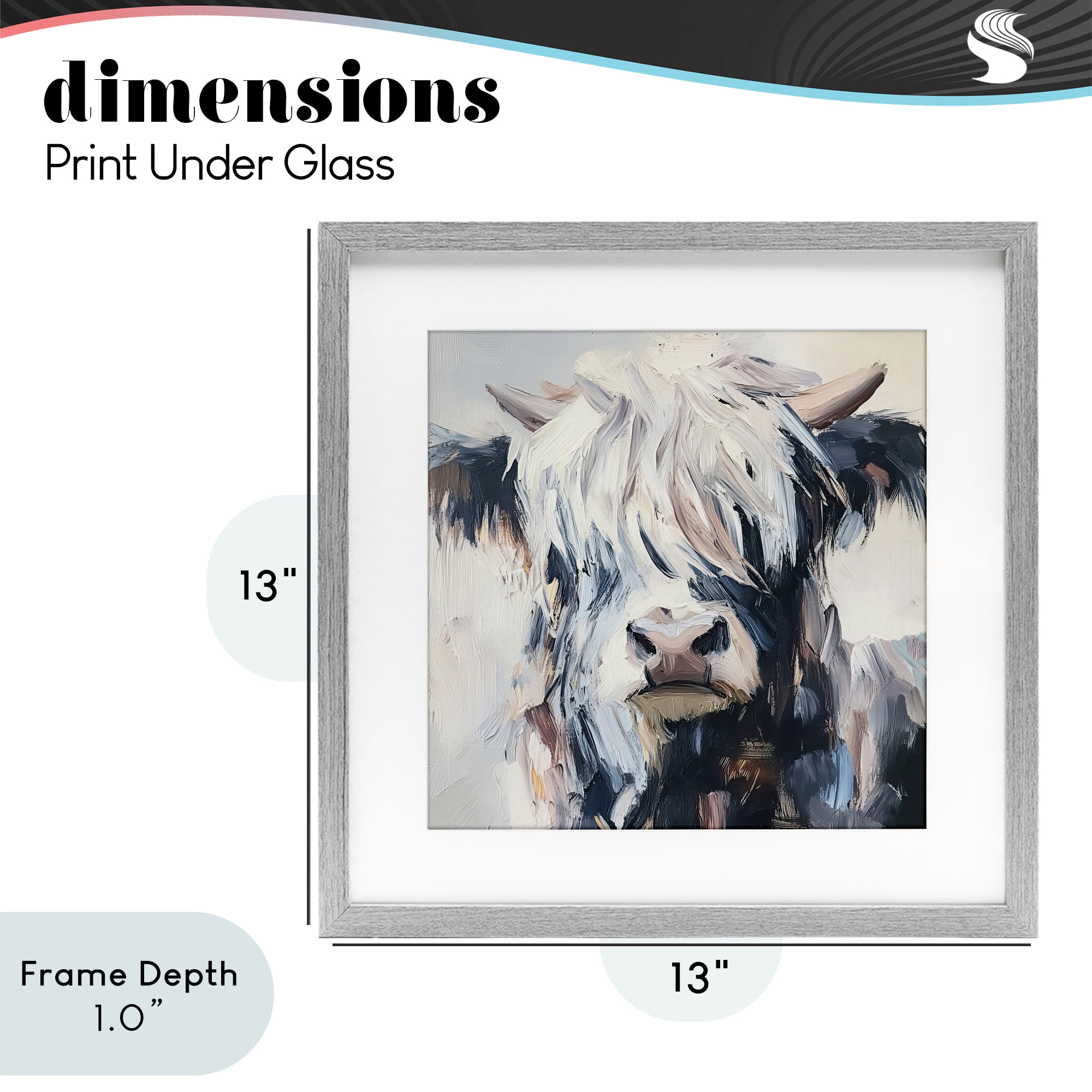 Stupell Industries Scruffy Little Highland Gray Framed Print Under Glass, design by Tina LeCour