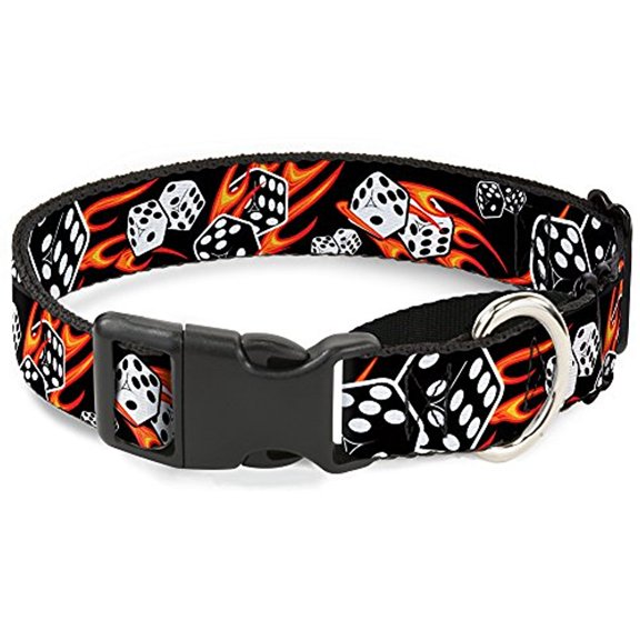 Buckle-Down Flaming Dice Martingale Dog Collar