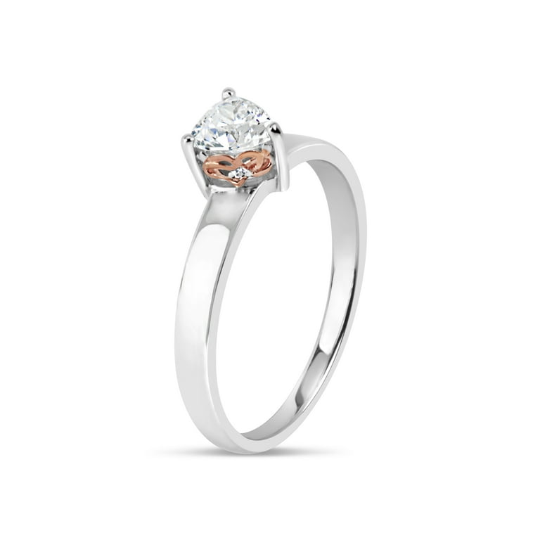 Heart Diamond Ring Two-tone Rhodium and Yellow Gold over Sterling Silver Heart Diamond Ring Two-tone Rhodium and Yellow Gold over Sterling Silver