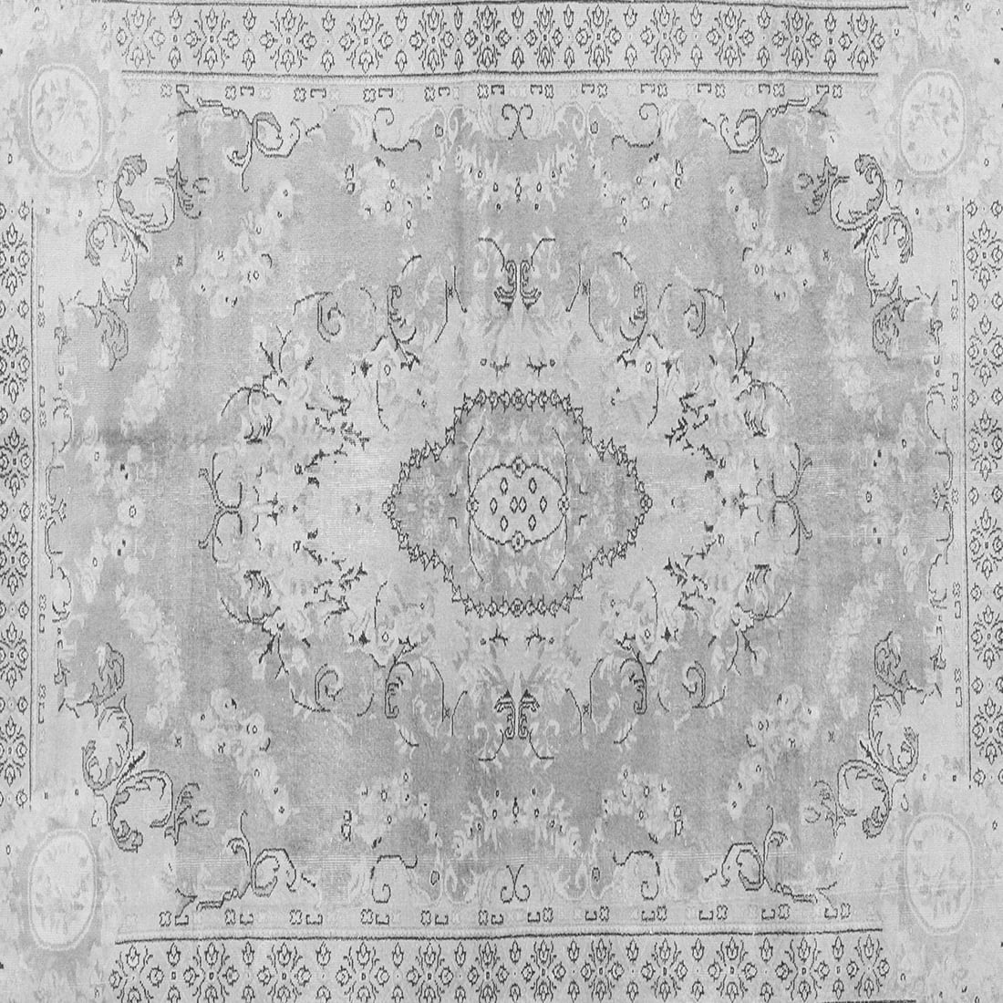 Ahgly Company Indoor Square Persian Gray Traditional Area Rugs, 7