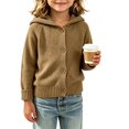 thumbnail image 5 of YUANxueke Kids Knit Cardigan with Pompom Hood, Boys Girls Button Down Raglan Sleeve Jacket, Warm Knitted Cute Daily Tops, 5 of 5