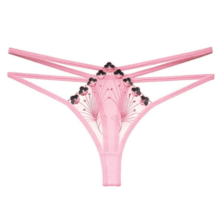 

Odeerbi Clearance Seamless Panty Lace Panty Women Lingerie Thongs Panties Ladies Hollow Out Underwear Pink