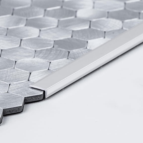 Select Peel and Stick Metal Edge for Hexagon Tiles (Brushed Nickel,10 Piece)