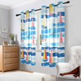 thumbnail image 2 of Yayeee Window Curtains Light Filtering 63"x42" Grommet Panel Pair Home Living Room Decor, Yellow Sailboats, 2 of 7