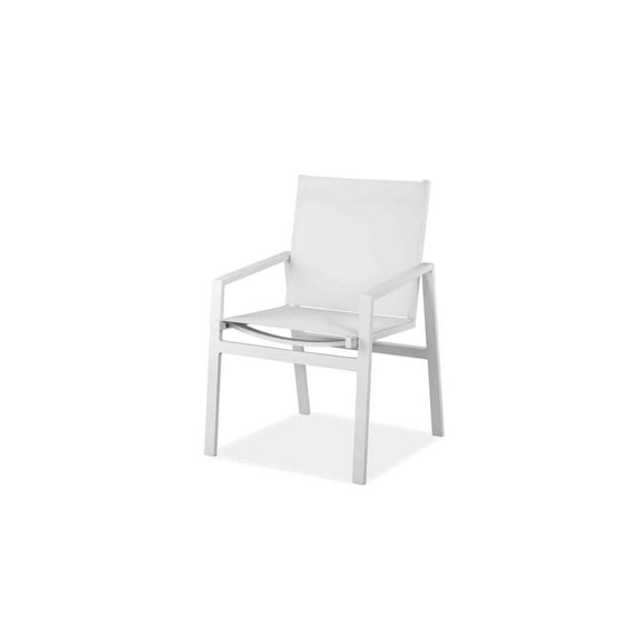 Whiteline Modern Outdoor Living White Rio Contemporary Outdoor Dining Chair, 2 Piece Set