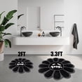 thumbnail image 4 of Alfombra de baño Shovagy Trippy Happy Face Horror Goth Ghost Black, 4 of 6
