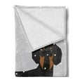 thumbnail image 2 of Dachshund Soft Flannel Fleece Throw Blanket, Low Poly Dog Wearing a Christmas Hat in Snow, Cozy Plush for Indoor and Outdoor Use, 50" x 60", Grey Dark Grey, by Ambesonne, 2 of 5