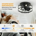 thumbnail image 5 of Ceiling Fans with Lights and Remote,12.5 Inch Low Profile Caged Ceiling Fan with LED Light, 3 Speed, Auto Shutoff, Black, 5 of 9