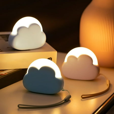 

Bluethy Mini Night Light 4 Gears Dimmable Soft Lighting Eye Protection USB Charging with Lanyard Illumination Birthday Gift Cute Cloud Table Lamp Desktop Ornament for Home