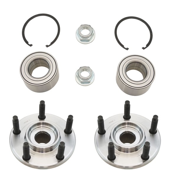 TRQ Front Wheel Bearing & Hub Kit with Snap Ring & Nut LH RH Pair for Edge MKX BHA52185 Fits select: 2007-2010 FORD EDGE, 2007-2010 LINCOLN MKX