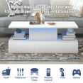 thumbnail image 6 of Sesslife 41" LED Coffee Table with 4 Storage Drawers, High Gloss White Rectangular Center Table for Living Room Bedroom, Modern Coffee Tables with Large Storage Space, App/Remote Control, 6 of 13