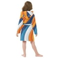 thumbnail image 7 of FORMRS Niños Bathrobe Unisex Hooded Robe Soft Plush Pajamas Sleepwear, Size 2-3T, Orange Abstract Wavy, 7 of 7
